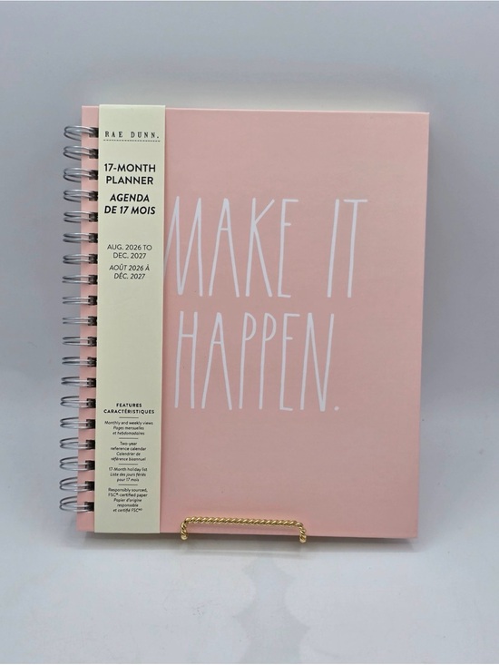 Rae Dunn Other - Rae Dunn Pink Planner - 17-Month Spiral Agenda